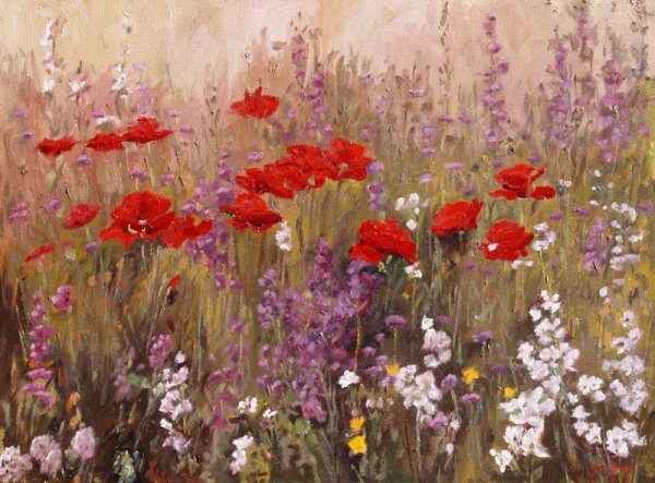Summer Poppy Garden by John Horejs