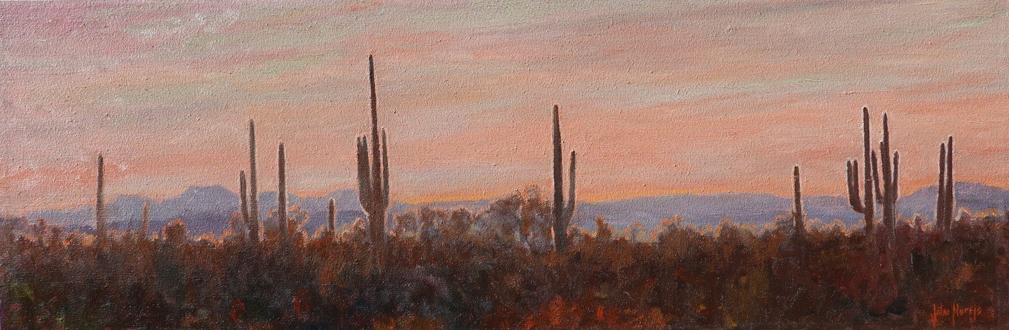 Click here to view Desertscape--Cactus Ridge Sunset by John Horejs