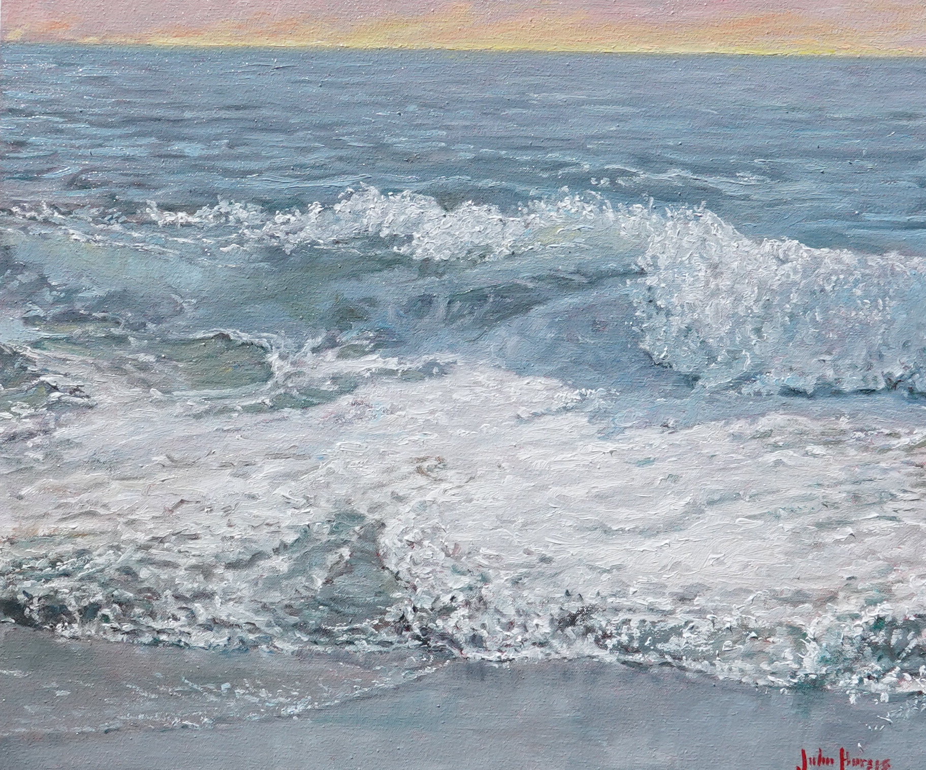 Click here to view Seascape--Sunset Waves by John Horejs